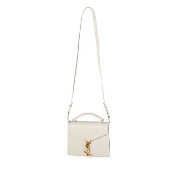 Saint Laurent Blanc Vintage Grain De Poudre Cassandra Mini Top Handle Bag - Picture 4 of 8